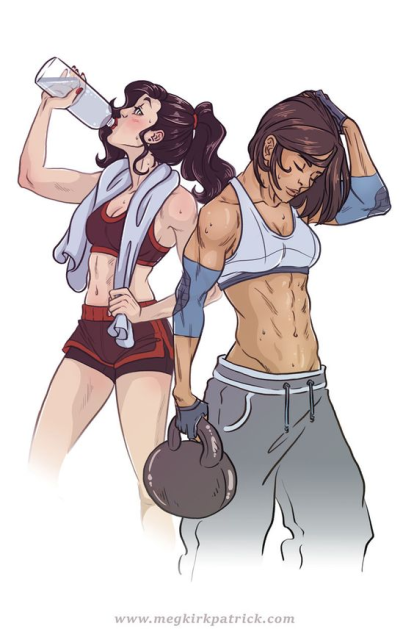 
Korra and Asami being doing gay thing