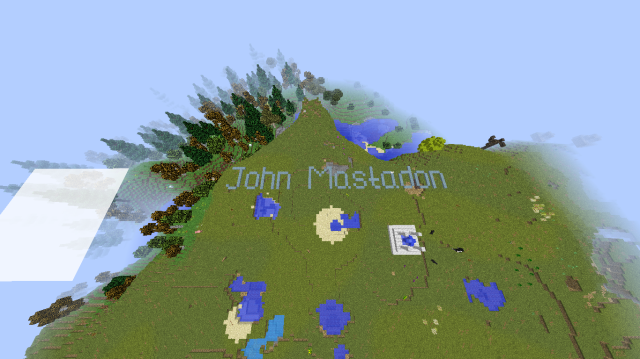 John Mastadon in Minecraft (spelling mistake is intentional)