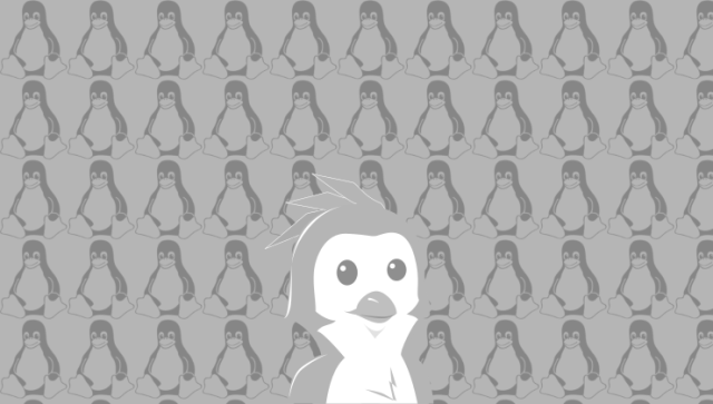 The GamingOnLinux penguin surrounded by many tux penguins