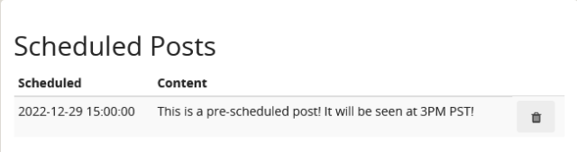 Schedule posts queue