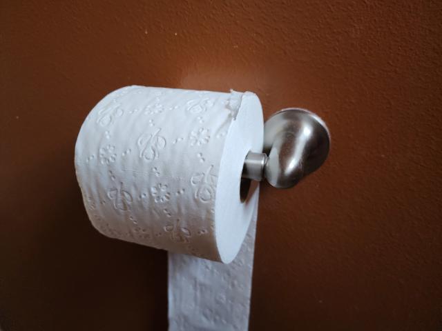 how the toilet paper was spooled 