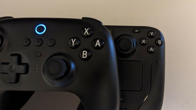 8 bit do controller on the steam deck. Buttons are different standards on them for the ab and xy buttons