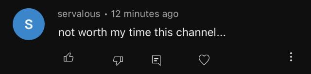My channel is apparently not worth their time