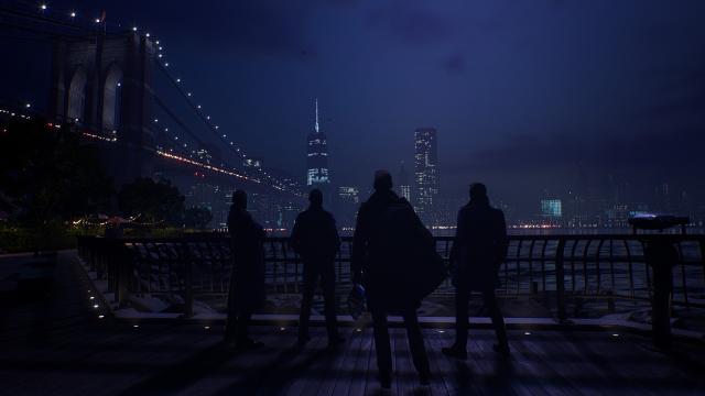 People looking out over New York