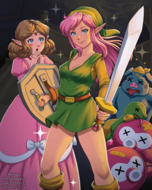 
Linkle and Zelda being doing gay thing