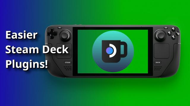 Steam Deck with Decky Loader Icon "Easier Steam Deck Plugins!" as the title