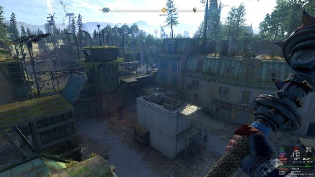 Dying Light 2 with the MangoHud overlay in the bottom right corner