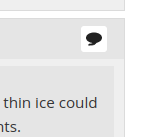 Corner of a Gaming On Linux comment showing only a "quote" icon, a white square with a black speech bubble in it.