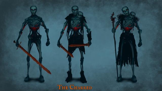 Valheim ashlands concept skeleton art