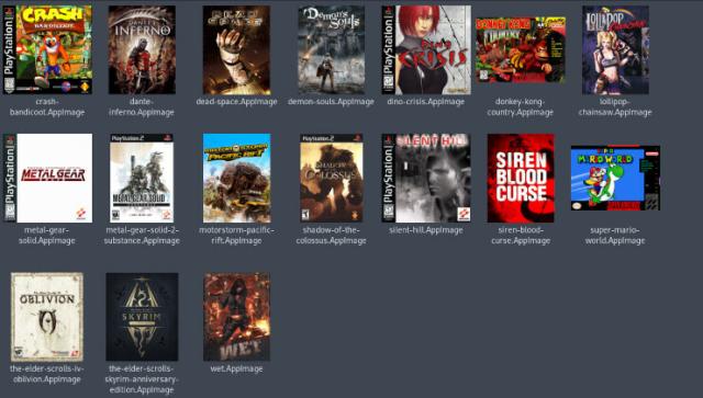 A list of AppImage packages createrd with GameImage - credit to the developer