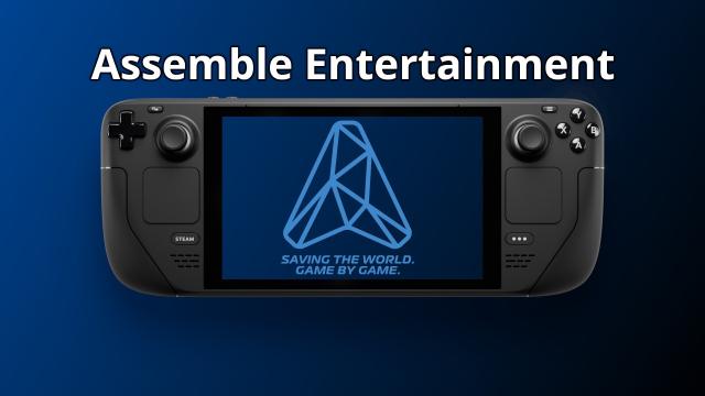 Assemble Entertainment logo on Steam Deck - saving the world, game by game.