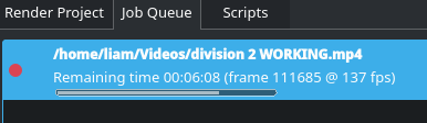 division 2 video rendering, showing time left