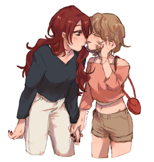 Mitsuru and Yukari being doing gay thing