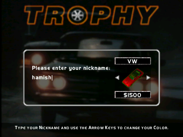 Retro racing game Trophy