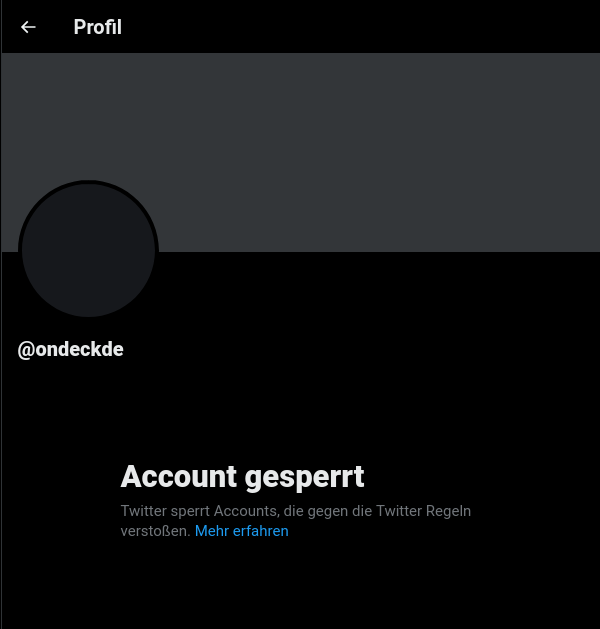 Screenshot of suspended Twitter account @ondeckde