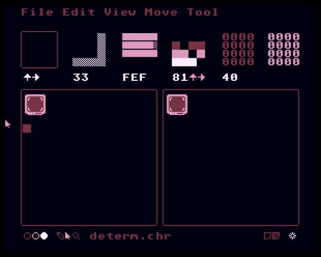 screenshot of the nasu sprite editor showing a 24x24 drawing of a CRT monitor.