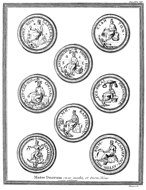 Plate 8 from "A New System, or, An Analysis of Ancient Mythology: wherein an Attempt is made to divest Tradition of Fable; and to reduce the Truth to its Original Purity," by Jacob Bryant. (1774)