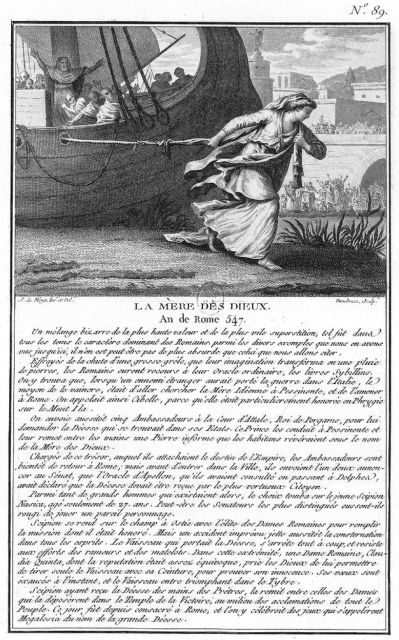 La Mère des Dieux - An de Rome 547. Claudia Quinta saving the stranded ship carrying Cybele's stone meteorite, "The Image of the Mother Goddess of Mount Ida."