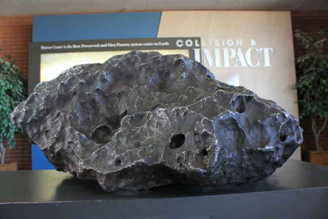 Picture of the Holsinger Iron Meteorite. It is the largest discovered fragment from Meteor Crater, Arizona, USA.