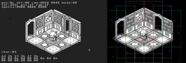 Oquonie on Uxn, next to Oquonie with high resolution graphics