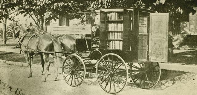 Mary Titcomb’s “Book Wagon”. Credit: Washington County Free Library
