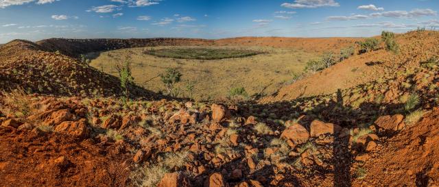 Wolfe Creek Crater, Western Australia. Estimated to be less than 120,000 years old.