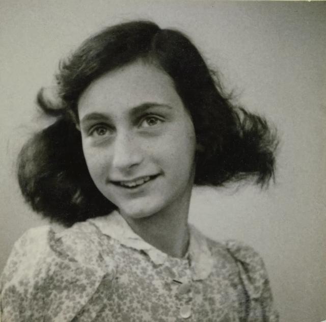 The last known photograph of Anne taken in May 1942, taken at a passport photo shoot. Credit: Photo collection Anne Frank House, Amsterdam. Public Domain Work