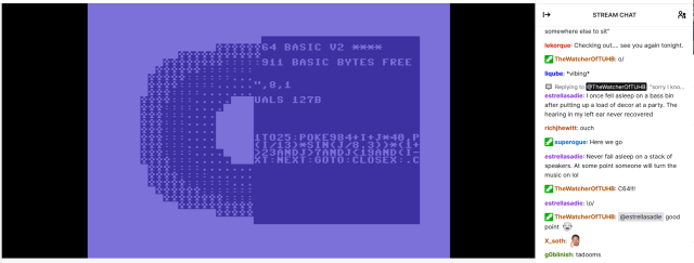 Executable graphics entry on C64, rendering in progress