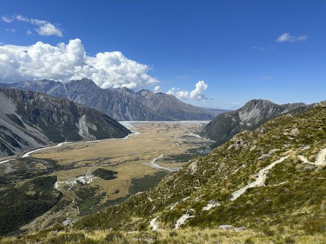 View looking back down the valley toward Lake Pukaki