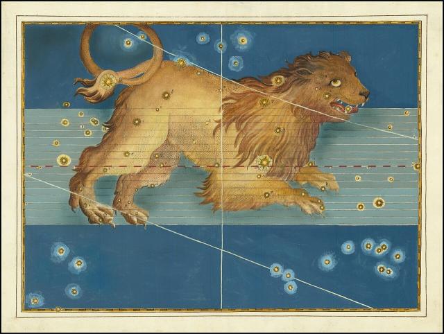 Full color version of Leo from Bayer's "Uranometria." (1603)

Johann Bayer, Public domain, via Wikimedia Commons.