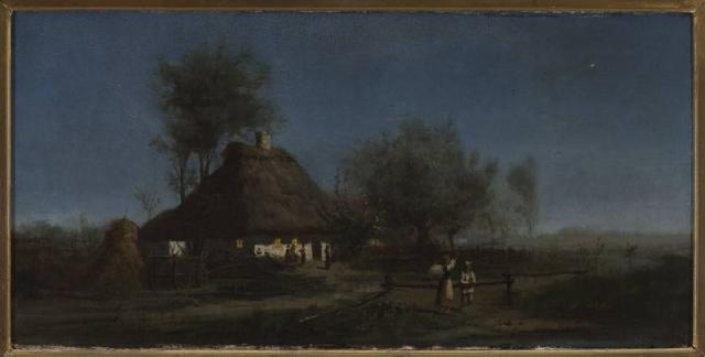 "Village at Night - a Comet," (1880) by Aleksander Mroczkowski.

Public Domain accessed via the National Museum of Warsaw. 