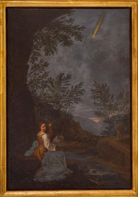 "Astronomical Observations - Comet," by Donato Creti (1711).

Musei Vaticani, Pinacoteca, Sala 15. Fabrizio Garrisi, CC BY-SA 4.0, via Wikimedia Commons.