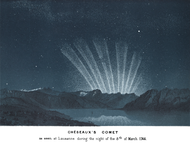 Chéseaux's Comet as seen on March 8, 1744 from "The World of Comets," by Amédée Guillemin (1877).