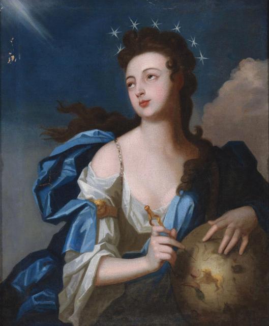 "Allegorical Portrait of Urania, Muse of Astronomy" by Louis Tocqué. 18th century.

Follower of Louis Tocqué, Public domain, via Wikimedia Commons.