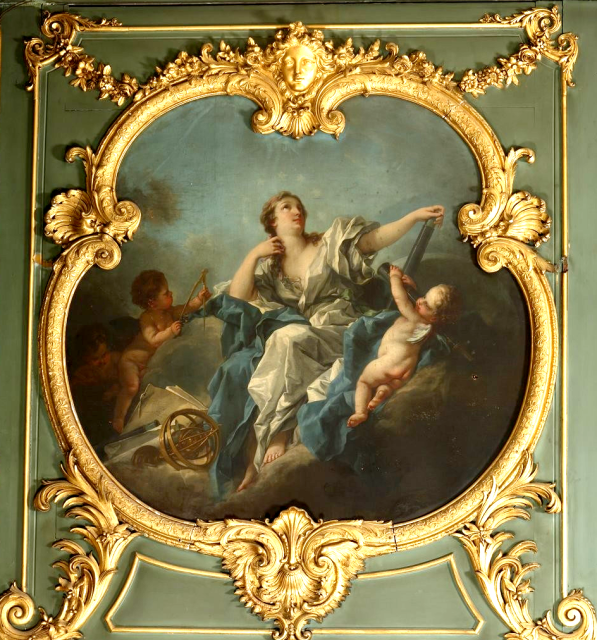 "Uranie ou l'Astronomie" by François Boucher (1745).

Bibliothèque nationale de France, François Boucher, Public domain, via Wikimedia Commons.