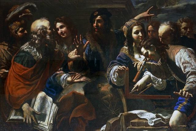 "The Astronomers" by Niccolo Tornioli (1643) at the Galleria Spada.

Gli Astronomi, Niccolò Tornioli, Public domain, via Wikimedia Commons.