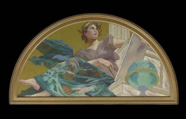 "Muse of Astronomy" by Henry Siddons Mowbray (1893).

Henry Siddons Mowbray, Public domain, via Wikimedia Commons.