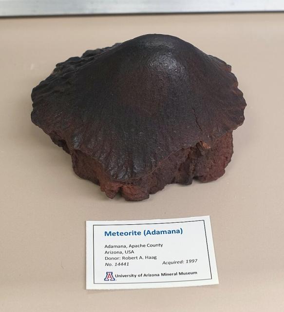 Adamana Meteorite found in Arizona; at the University of Arizona Mineral Museum.

Daderot, CC0, via Wikimedia Commons.