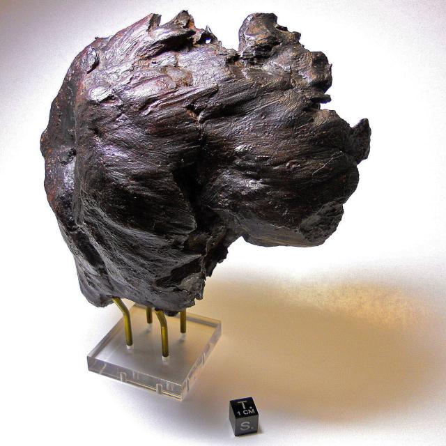 An oriented fragment of the Sikhote-Alin Meteorite.

Steve Jurvetson, CC BY 2, via Flickr